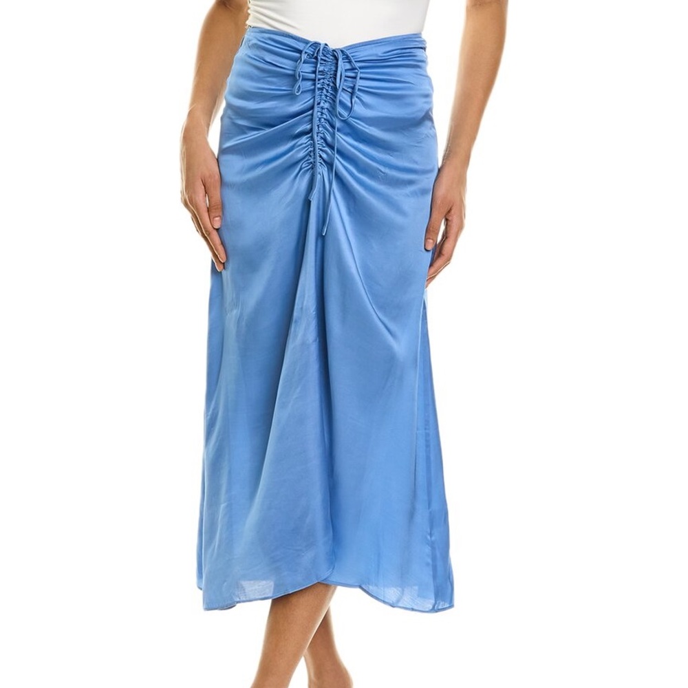 Line & Dot Natasha Ruched Midi Skirt in Blue Women’s Medium